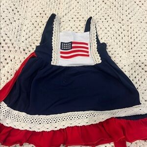 Patriotic Dress with Lace Trim